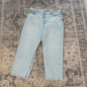 American Eagle Strigid Mom Jeans Plus Size 20 Short Light Wash Denim